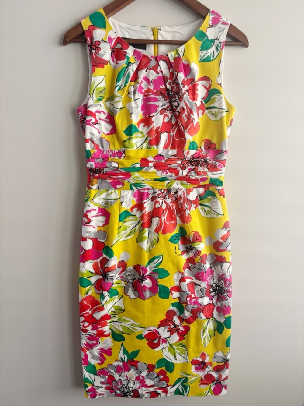 Jones New York Yellow Floral Sheath Dress